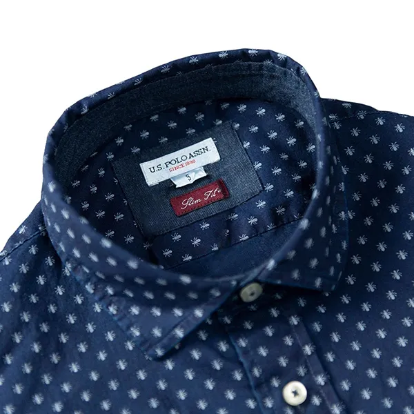 Áo Sơ Mi U.S. Polo Assn. Họa Tiết Nhỏ Màu Xanh Đậm - Thời trang - Vua Hàng Hiệu