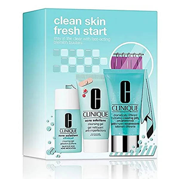 Set Dưỡng Da Hỗ Trợ Hỗ Trợ Cải Thiện Mụn Clinique Clean Skin Fresh Start 3 Món