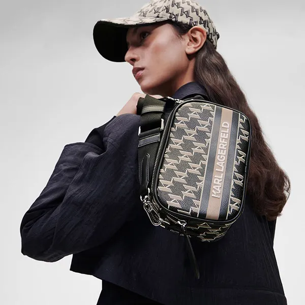 Túi Đeo Chéo Karl Lagerfeld Ikonik Kuilt Black Shoulder Bag Màu Đen