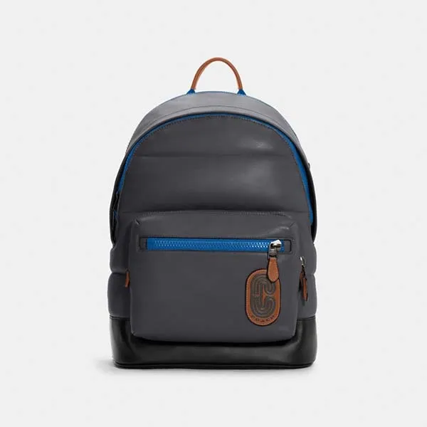Balo Nam Coach West Backpack With Quilting Màu Xám Đen - Túi xách - Vua Hàng Hiệu