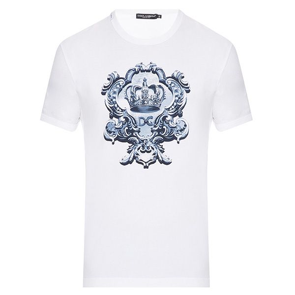 Áo Phông Nam Dolce & Gabbana D&G Printed T-Shirt G8JX7T FI76F Màu Trắng - 1