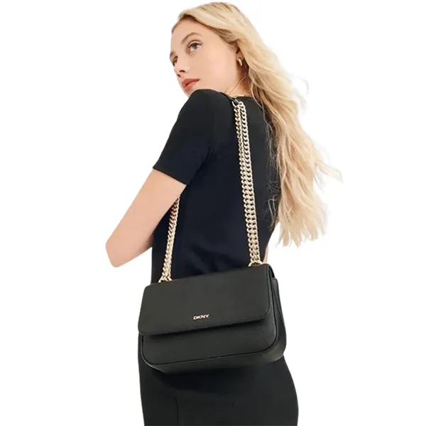 Túi Đeo Chéo DKNY Sina Saffiano Leather Small Crossbody Bag Black Màu Đen - Túi xách - Vua Hàng Hiệu