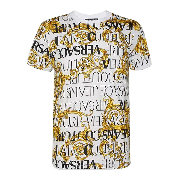 Áo Thun Versace Jeans Couture Patterned T-Shirt 73GAH6S0 JS099 G03 Màu Trắng Size S