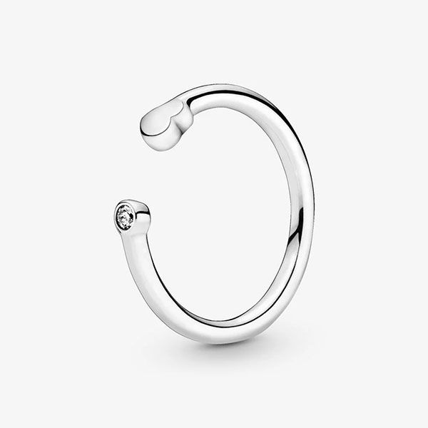 Nhẫn Pandora Polished Heart Open Ring Màu Bạc Size 48 - 3