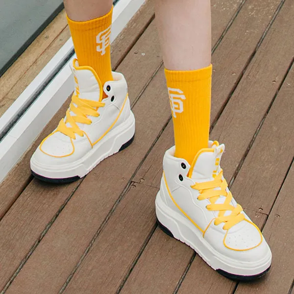 Giày Thể Thao MLB Chunky Liner High San Francisco 3ASXCB12N-14ORL Màu Trắng Vàng Size 230
