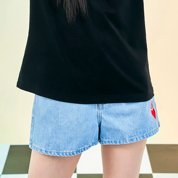 Quần Short MLB Denim Trái Tim New York Yankees 3FDPH5023-50BLL Màu Xanh Nhạt Size S - Thời trang - Vua Hàng Hiệu