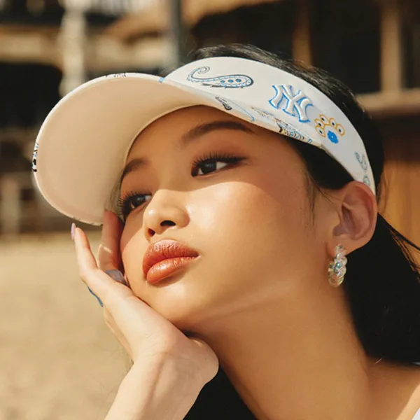 Mũ MLB Paisley Sun Cap New York Yankees 3ASC06123-50IVS Màu Trắng - Mũ nón - Vua Hàng Hiệu