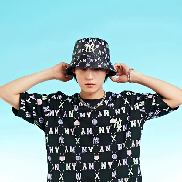 Mũ MLB Bucket Monogram New York Yankees 3AHTM0523-50BKS Màu Đen