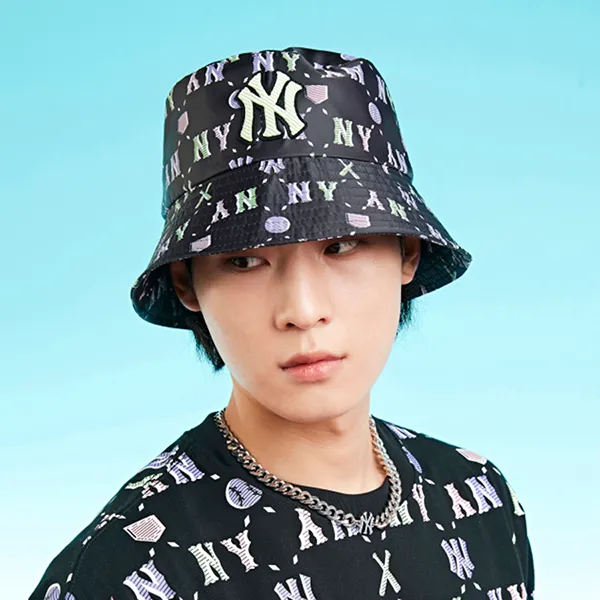 Mũ MLB Bucket Monogram New York Yankees 3AHTM0523-50BKS Màu Đen