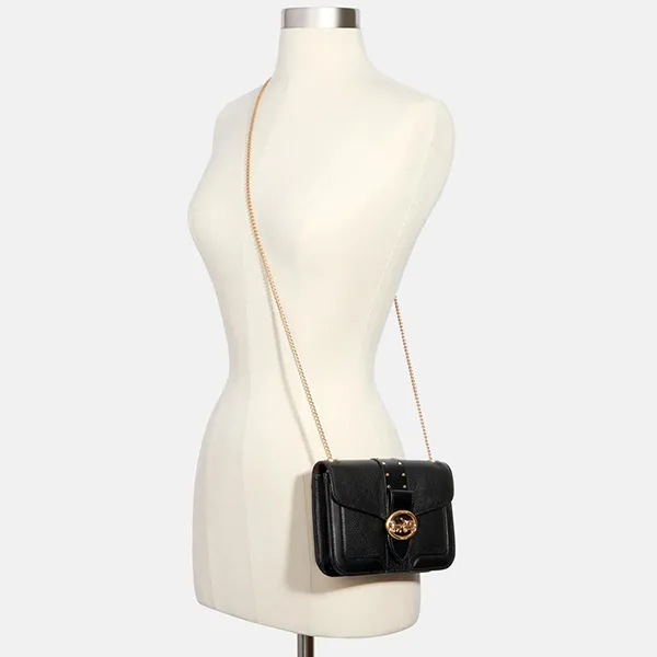 Túi Đeo Chéo Coach Georgie Crossbody With Rivets Màu Đen