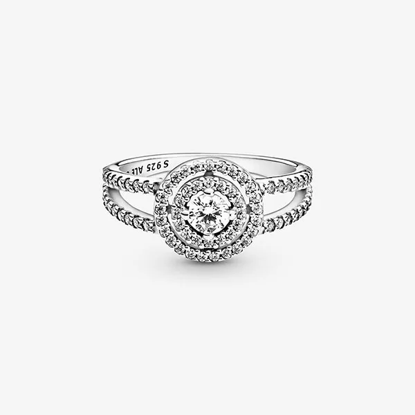Nhẫn Pandora Sparkling Double Halo Ring Màu Bạc