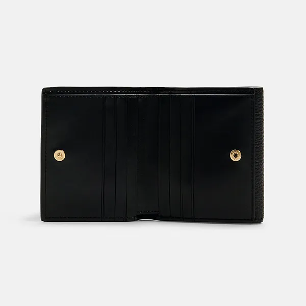 Ví Nữ Coach Georgie Small Wallet In Signature Canvas Màu Đen Nâu - Túi xách - Vua Hàng Hiệu