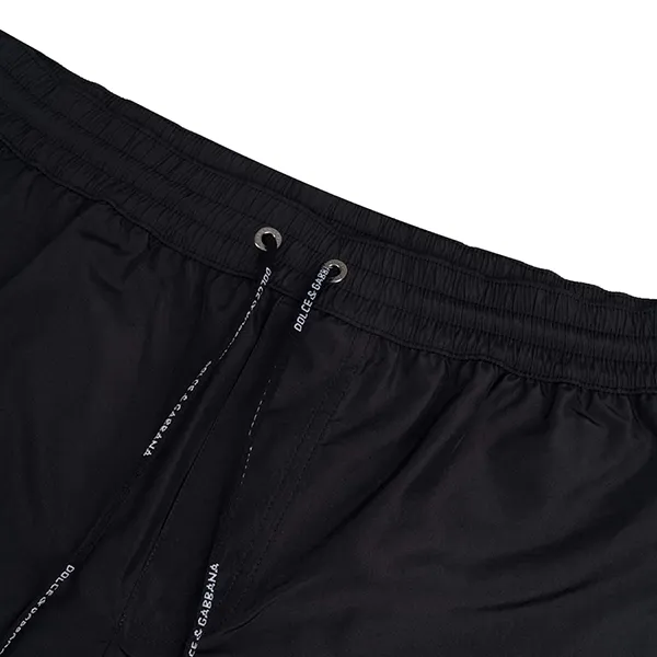 Quần Shorts Nam Dolce & Gabbana D&G Swim Trunks With Logo Plaque In Black M4B12T FUSFW N0000 Màu Đen