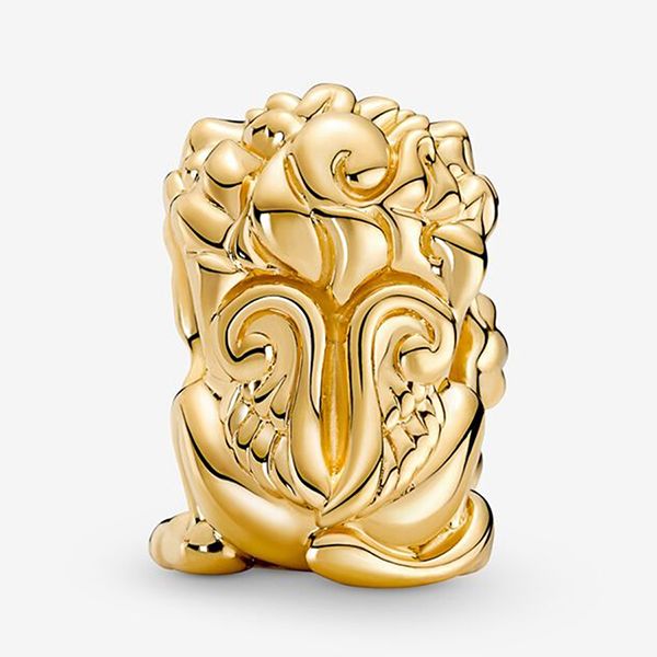 Hạt Vòng Charm Pandora Gold Plated Chinese Pixiu Beads For Good Luck 760091C01 Màu Vàng Đỏ - 5