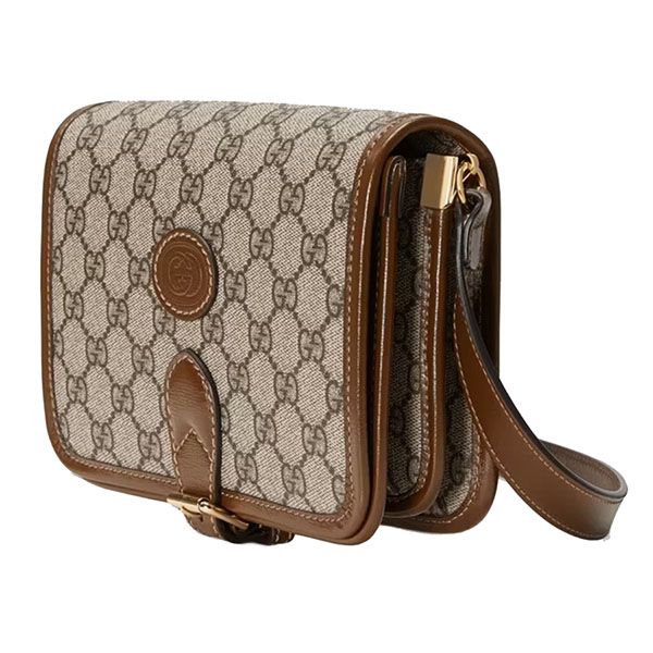 Túi Đeo Chéo Gucci Mini Shoulder Bag With Interlocking G 671620 92TCG 8563 Màu Nâu - 1