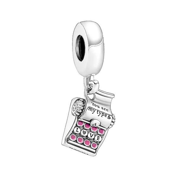 Hạt Vòng Charm Pandora Dangle Typewriter 790069C01 Màu Bạc Hồng - Trang sức - Vua Hàng Hiệu