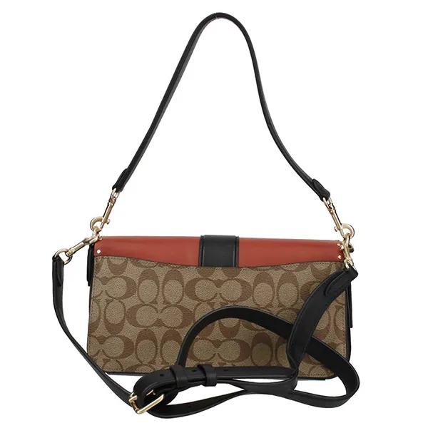 Túi Đeo Vai Coach Georgie Shoulder Bag Màu Kaki/Cam