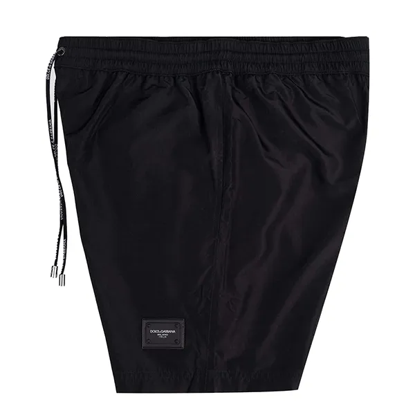 Quần Shorts Nam Dolce & Gabbana D&G Swim Trunks With Logo Plaque In Black M4B12T FUSFW N0000 Màu Đen