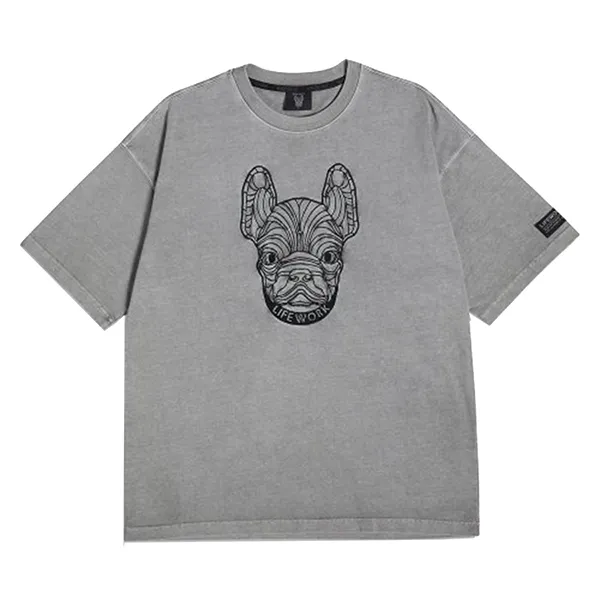 Áo Phông LifeWork Pigmented Embroidered Short Sleeve T-shirt LW212TS110 Màu Xám