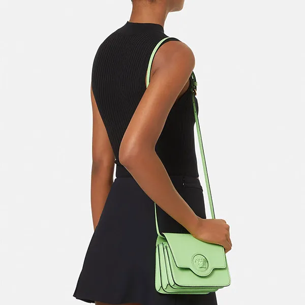 Túi Đeo Chéo Nữ Versace Medusa Plaque Crossbody Bag Màu Xanh Lá