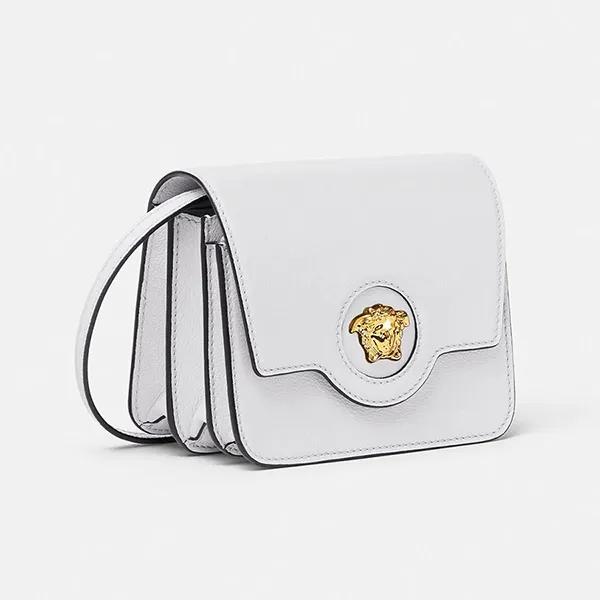 Túi Đeo Chéo Nữ Versace Medusa Plaque Crossbody Bag Màu Trắng