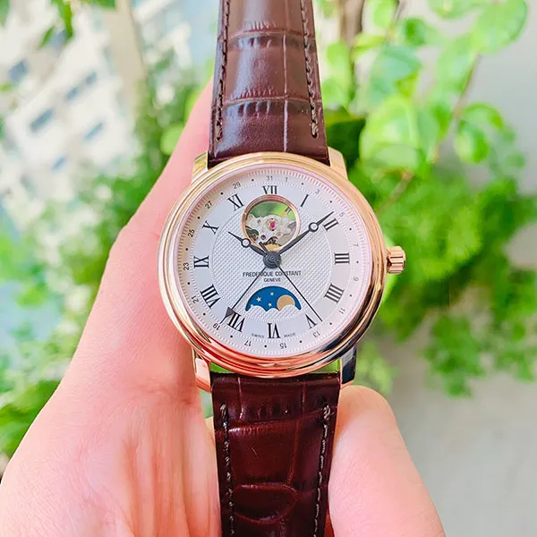 Đồng Hồ Nam Frederique Constant Moon Phase FC-335MC4P4 Màu Nâu Mặt Bạc - Đồng hồ - Vua Hàng Hiệu