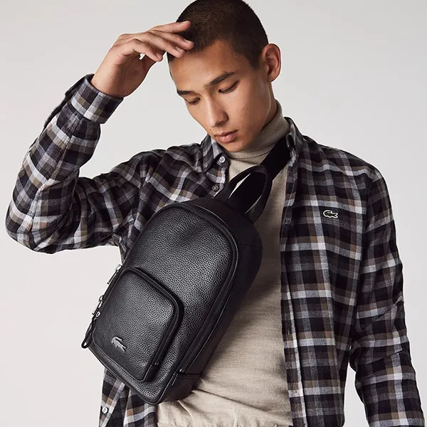 Túi Đeo Chéo Nam Lacoste Men's Shoulder Bag NH3275SQ Màu Đen