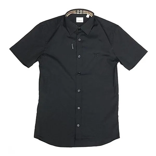 Áo Sơ Mi Nam Burberry Black Short Sleeve S22 Black Màu Đen Size XS