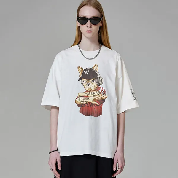 Áo Phông LifeWork Hip Dog White T-Shirt Màu Trắng Size L