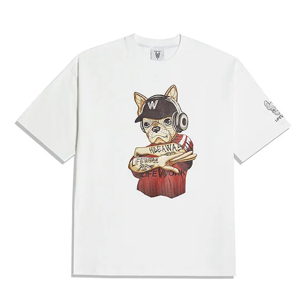 Áo Phông LifeWork Hip Dog White T-Shirt Màu Trắng Size L