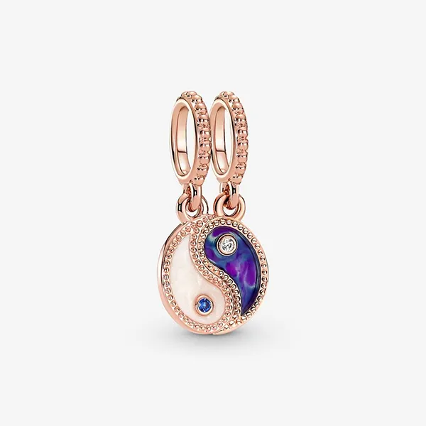 Hạt Vòng Charm Pandora Splittable Yin & Yang Sparkling Dangle 780098C01 Màu Vàng Hồng - Trang sức - Vua Hàng Hiệu