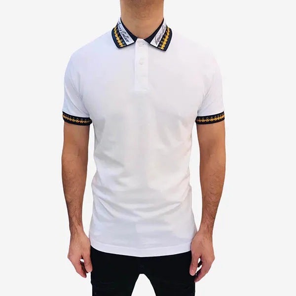 Áo Polo Versace Jeans Couture Garland 72GAGT06 Czarny Regular Fit Màu Trắng - Thời trang - Vua Hàng Hiệu
