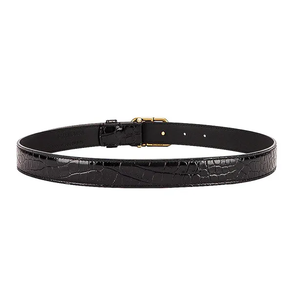 Thắt Lưng Nữ Balenciaga BB Embossed Croc Thin Belt Màu Đen Size 80