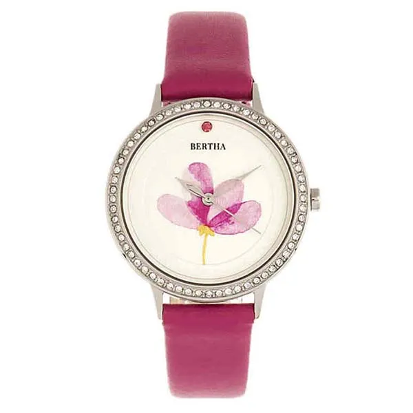 Đồng Hồ Nữ Bertha Delilah Quartz Crystal White Dial Ladies Watch BR8603 Màu Đỏ Hồng - Đồng hồ - Vua Hàng Hiệu