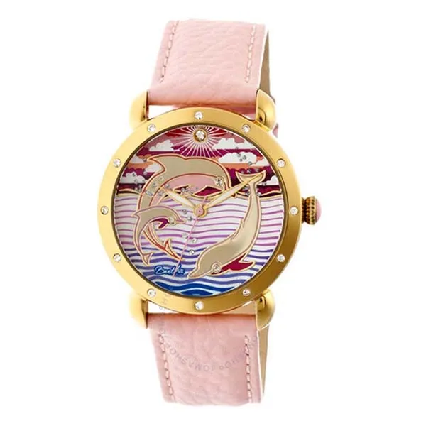 Đồng Hồ Nữ Bertha Estella Mother of Pearl Dolphin Dial Pink Leather Ladies Watch BTHBR5104 Màu Hồng