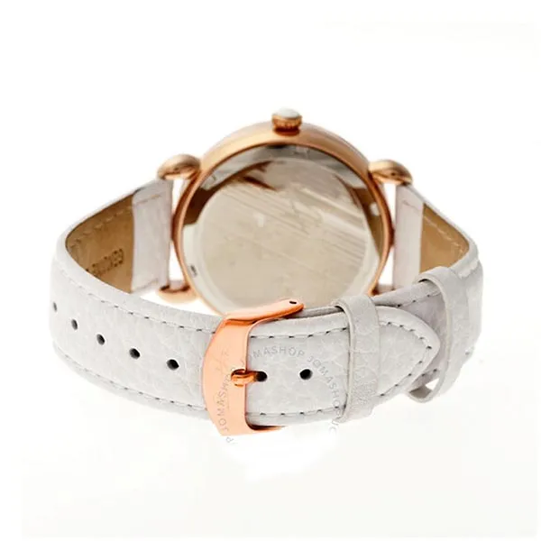 Đồng Hồ Nữ Bertha Estella Mother of Pearl Dolphin Dial White Leather Ladies Watch BTHBR5105 Màu Trắng