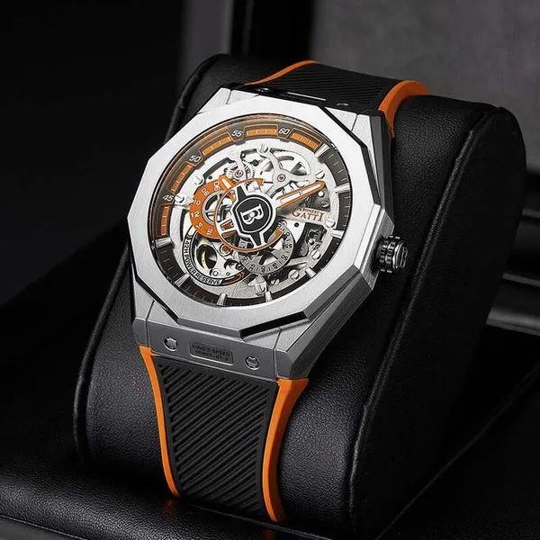 Đồng Hồ Nam Bonest Gatti King Speed B576012R Màu Đen Viền Cam