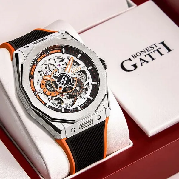 Đồng Hồ Nam Bonest Gatti King Speed B576012R Màu Đen Viền Cam
