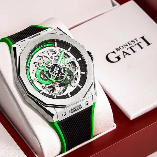 Đồng Hồ Nam Bonest Gatti King Speed B576015R Màu Đen Viền Xanh Green - Đồng hồ - Vua Hàng Hiệu