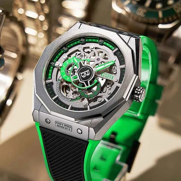 Đồng Hồ Nam Bonest Gatti King Speed B576015R Màu Đen Viền Xanh Green - Đồng hồ - Vua Hàng Hiệu
