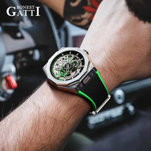 Đồng Hồ Nam Bonest Gatti King Speed B576015R Màu Đen Viền Xanh Green - Đồng hồ - Vua Hàng Hiệu