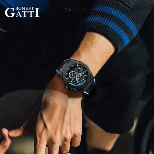 Đồng Hồ Nam Bonest Gatti King Speed B586016R Màu Đen Viền Xanh - Đồng hồ - Vua Hàng Hiệu