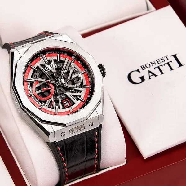 Đồng Hồ Nam Bonest Gatti King Speed B596013L Màu Đen Viền Đỏ - Đồng hồ - Vua Hàng Hiệu