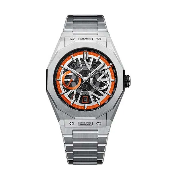Đồng Hồ Nam Bonest Gatti King Speed B596012S Màu Bạc Viền Cam