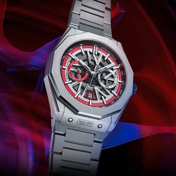 Đồng Hồ Nam Bonest Gatti King Speed B596013S Màu Bạc Viền Đỏ