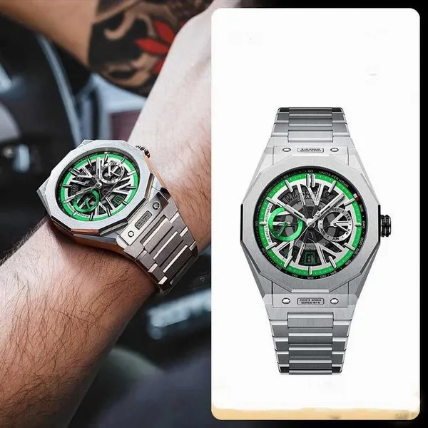 Đồng Hồ Nam Bonest Gatti King Speed B596015S Màu Bạc Viền Xanh