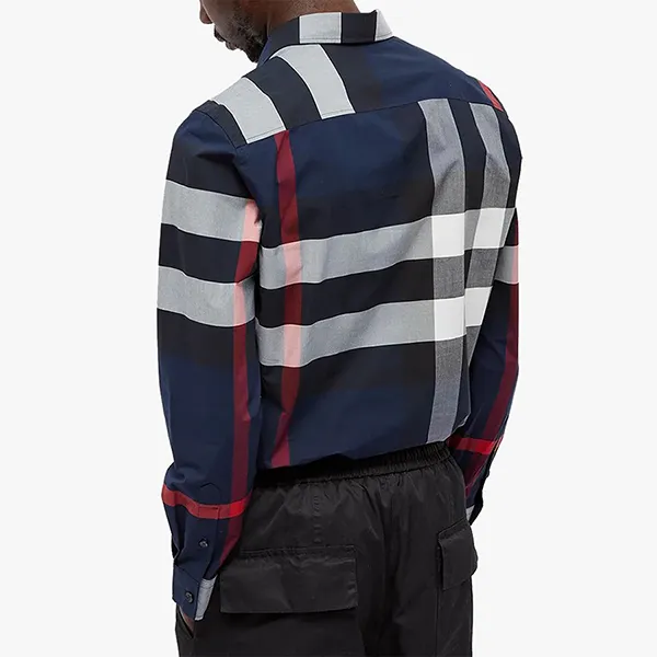 Áo Sơ Mi Nam Burberry Somerton 8018111 A1960 Màu Xanh Navy Size S