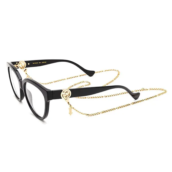 Kính Mắt Cận Gucci Eyewear Round Frame Glasses GG1024O 006 Tặng Kèm Dây, Màu Đen - Kính mắt - Vua Hàng Hiệu