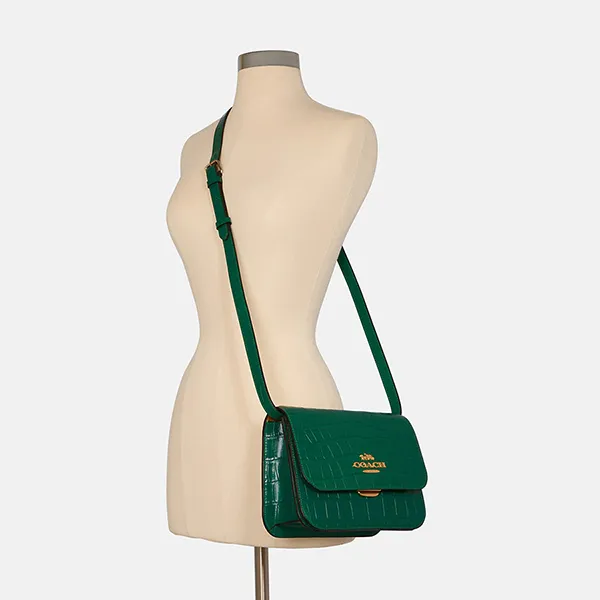 Túi Đeo Chéo Coach Brynn Flap Crossbody Màu Xanh Lá