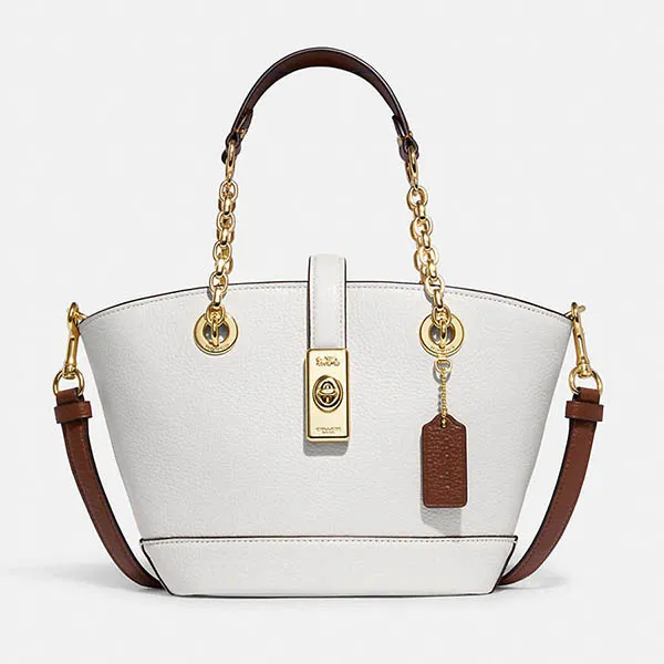 Túi Xách Tay Coach Lane Bucket In Colorblock Màu Trắng